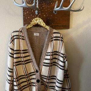 Sam&LAVI plaid three button cardigan sweater
